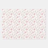 Feuille De Papier Cadeau Baubles de Noël rose (Devant)