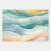 Feuille De Papier Cadeau Beach Blue Ocean Sand Mariage (Devant 3)