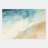 Feuille De Papier Cadeau Beach Blue Ocean Sand Mariage (Devant)