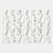 Feuille De Papier Cadeau Beach Blue White Cream Plaid Christmas Ornaments (Devant 2)