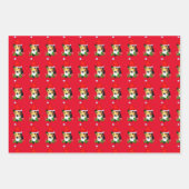 Feuille De Papier Cadeau Beagle à Noël à Santa Hat (Devant 3)