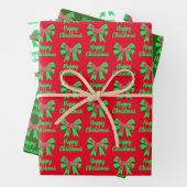 Feuille De Papier Cadeau Beagle Hound Chien de Noël & Bow vert (En situation)