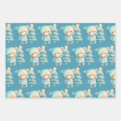 Feuille De Papier Cadeau Bear mignonne et sapin de Noël Motif de vacances (Devant 3)
