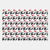 Feuille De Papier Cadeau Bear Panda de Noël mignonne à Santa Hat Kids (Devant 2)