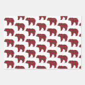 Feuille De Papier Cadeau Bear Shaped Plaid Red Black Buffalo (Devant 2)