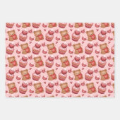 Feuille De Papier Cadeau Bears and Cupcakes Valentines Wrapping Paper (Devant 3)
