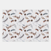 Feuille De Papier Cadeau Beau automne hiver Bois animal (Devant 3)