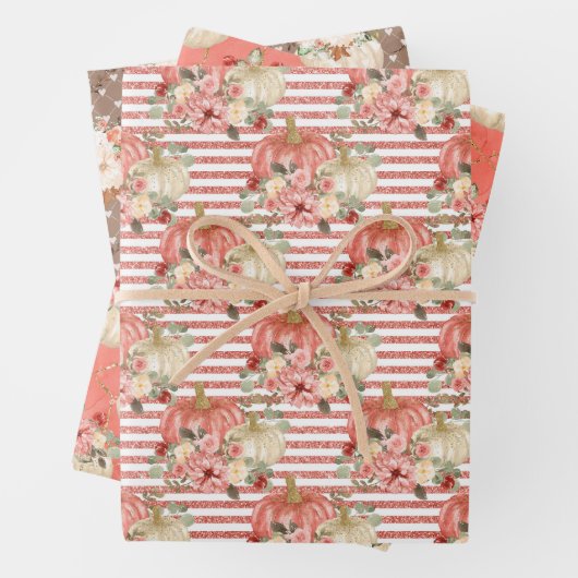 Feuille De Papier Cadeau Beau Baby shower Citrouille Cadeaux d'anniversaire (En situation)