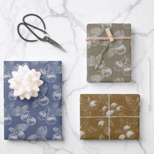 Feuille De Papier Cadeau Beau bleuet (Recto)