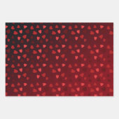 Feuille De Papier Cadeau Beau coeur rouge Bow Valentine (Devant 3)