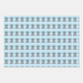 Feuille De Papier Cadeau Beau éléphant en bleu, garçons (Devant 2)