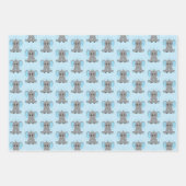 Feuille De Papier Cadeau Beau éléphant en bleu, garçons (Devant)