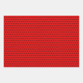 Feuille De Papier Cadeau Beau Et Élégant Rouge Et Coeurs Noirs Motif (Devant 3)