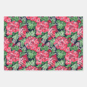 Feuille De Papier Cadeau Beau Festif Floral (Devant 3)