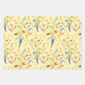 Feuille De Papier Cadeau Beau fleur sauvage de printemps jaune (Devant 3)