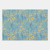 Feuille De Papier Cadeau Beau fleur sauvage de printemps jaune (Devant 2)