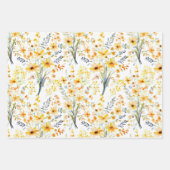 Feuille De Papier Cadeau Beau fleur sauvage de printemps jaune (Devant)