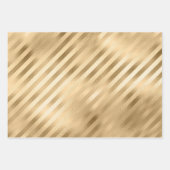 Feuille De Papier Cadeau Beau Mariage à rayures or (Devant 3)