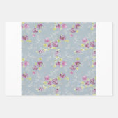 Feuille De Papier Cadeau Beau motif de fleurs d'aquarelle trio (Devant 3)