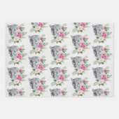 Feuille De Papier Cadeau Beau Motif de portrait de tête de léopard (Devant 2)