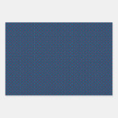 Feuille De Papier Cadeau Beau Motif de tricot bleu (Devant 2)