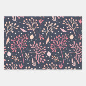Feuille De Papier Cadeau Beau motif floral (Devant 3)