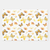 Feuille De Papier Cadeau Beau Motif papillon avec nom Anniversaire (Devant 2)