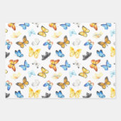 Feuille De Papier Cadeau Beau Motif papillon avec nom Anniversaire (Devant)