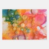 Feuille De Papier Cadeau Beau Orange Green Liquid Pour Cells Art (Devant 2)