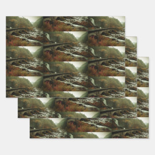 Feuille De Papier Cadeau Beau Pittoresque Nature Photo Motif