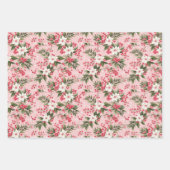 Feuille De Papier Cadeau Beau Shabby Chic rose Noël Berry Floral (Devant 2)
