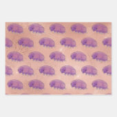 Feuille De Papier Cadeau Beau violet tardigrade aka eau nage (Devant 3)