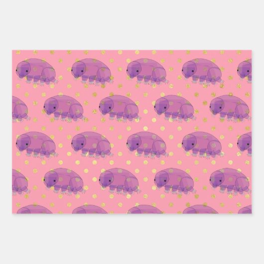 Feuille De Papier Cadeau Beau violet tardigrade aka eau nage (Devant)