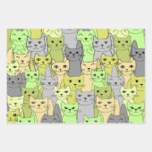 Feuille De Papier Cadeau Beaucoup de chats conception (Devant 3)