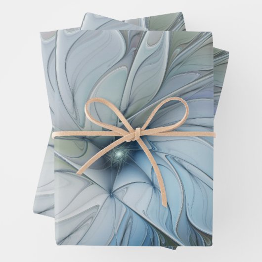 Feuille De Papier Cadeau Beauté élégante Moderne Abstraite Fractal Art Flow (En situation)