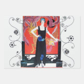 Feuille De Papier Cadeau BEAUTÉ ET PHOENIX Art Déco Femme Mode (Devant 2)