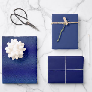 Feuille De Papier Cadeau Beauté Lignée Tachetée Bleue