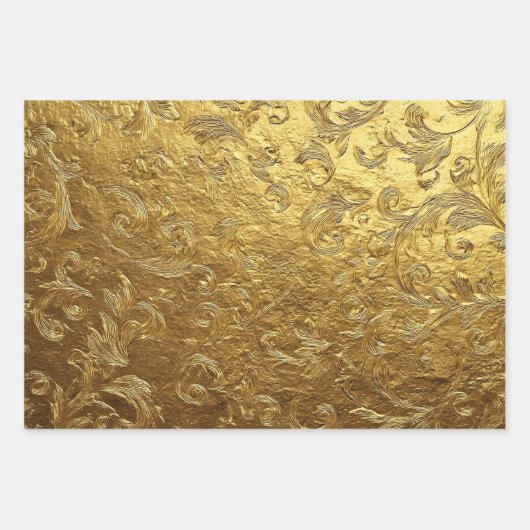 Feuille De Papier Cadeau Beautiful Golden pattern (Devant)