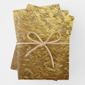 Feuille De Papier Cadeau Beautiful Golden pattern (En situation)