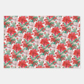 Feuille De Papier Cadeau Beautiful red and white Christmas poinsettia (Devant 3)