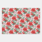 Feuille De Papier Cadeau Beautiful red and white Christmas poinsettia (Devant)