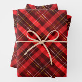 Feuille De Papier Cadeau Beautiful red tartan  (En situation)