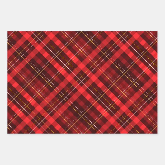 Feuille De Papier Cadeau Beautiful red tartan  (Devant)