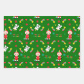 Feuille De Papier Cadeau Beaux Animaux Étoile de Noël Parfait Noël (Devant 3)