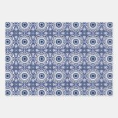 Feuille De Papier Cadeau 💗 Beaux Azulejos bleus et jaunes, (Devant 2)