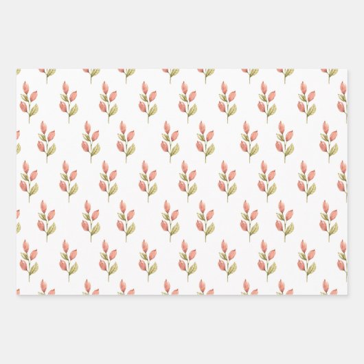 Feuille De Papier Cadeau Beaux Fleurs délicats (Devant 2)