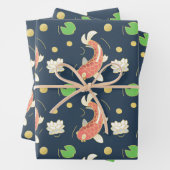Feuille De Papier Cadeau Beaux Koi Rouges (En situation)