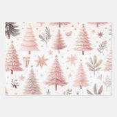 Feuille De Papier Cadeau Beaux modèles de Noël Pastel Rose (Devant 2)