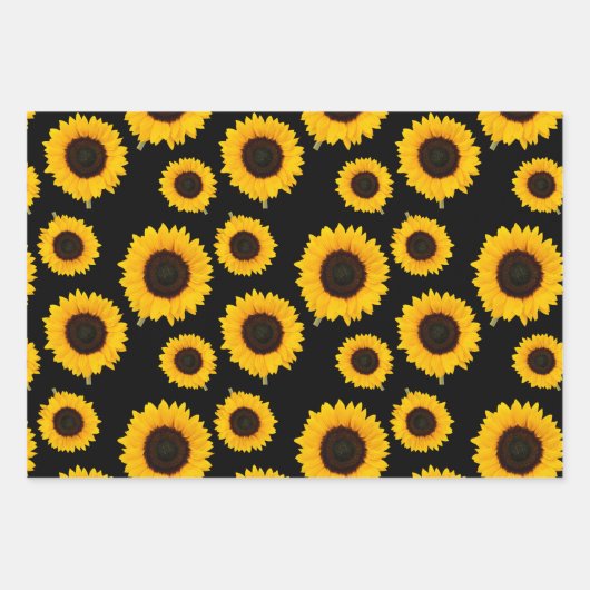 Feuille De Papier Cadeau Beaux Tournesols (Devant)