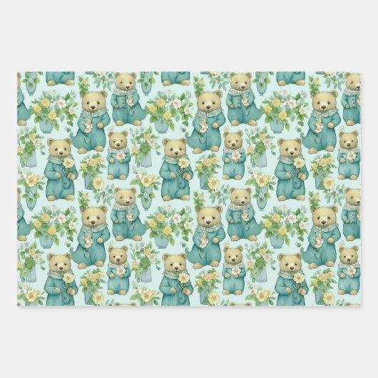 Feuille De Papier Cadeau Bébé Animaux (Devant 2)